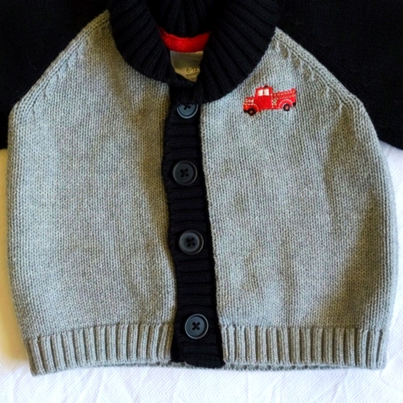 gymboree shawl collar color block knit cardigan sweater 12 month baby boy - Picture 4 of 6